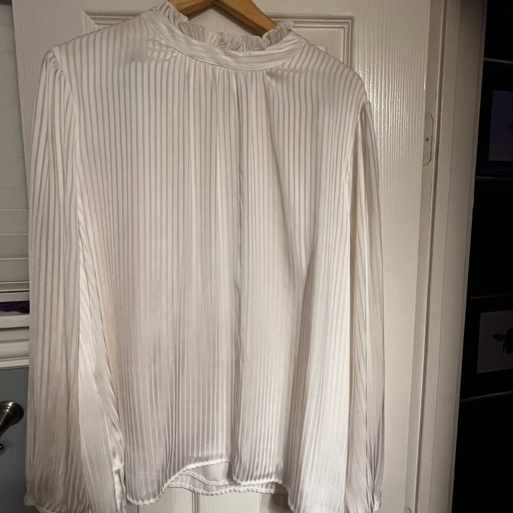 Vince Camuto Ivory Pleated Blouse